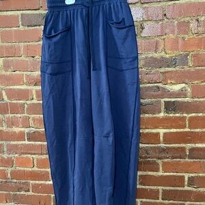 Boutique brand womens wide leg/barrel Navy Drawstring Casual Pants